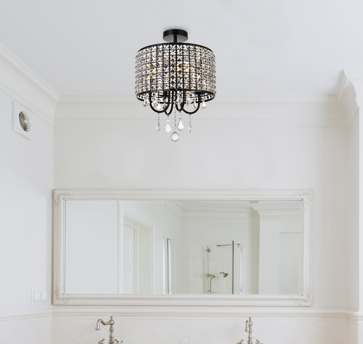 Living District LD712F14BK Elise 14 inch flush mount in black