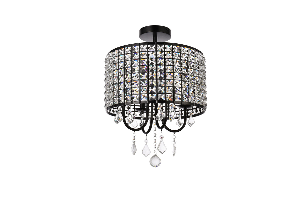 Living District LD712F14BK Elise 14 inch flush mount in black