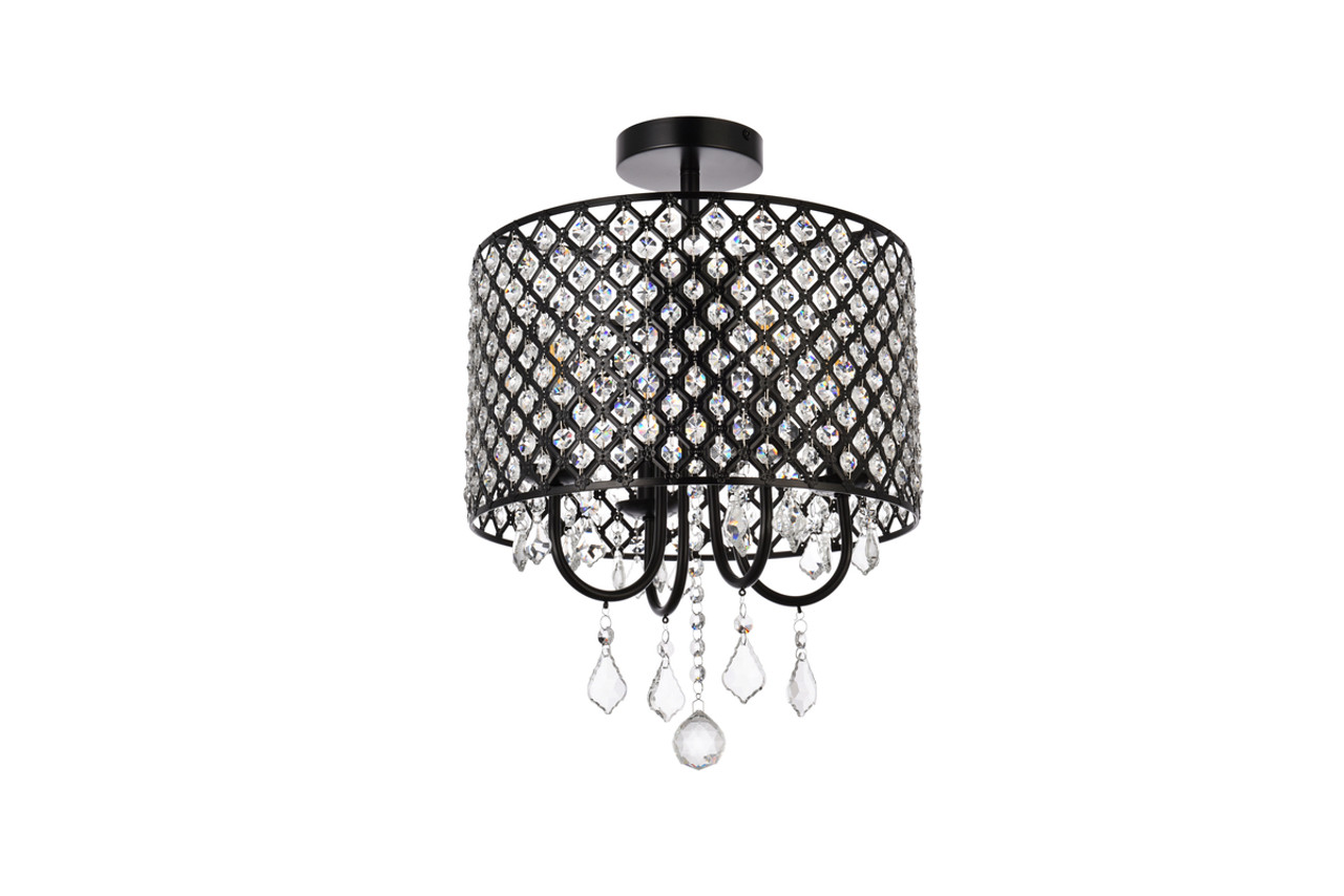 Living District LD710F14BK Elise 14 inch flush mount in black