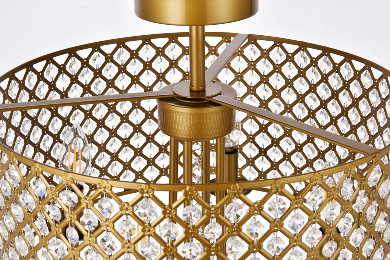 Living District LD710F17BR Elise 17 inch flush mount in brass