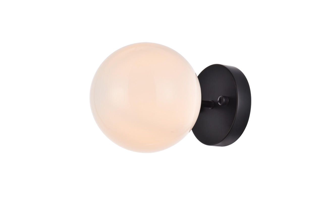 Living District LD2451BK Mimi six inch dual flush mount and bath sconce in black with frosted glass