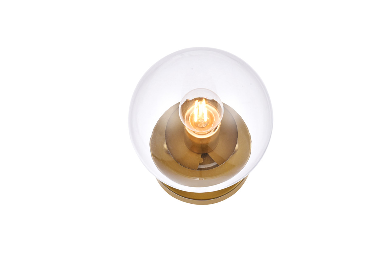 Living District LD2450BR Mimi six inch dual flush mount and bath sconce in brass with clear glass