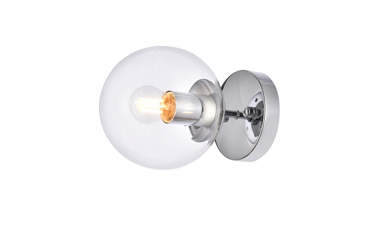Living District LD2450C Mimi six inch dual flush mount and bath sconce in chrome with clear glass