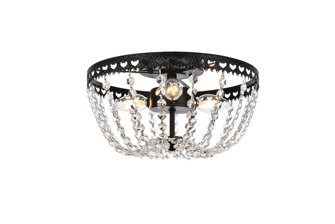 Elegant Lighting 1112F14BK Kylie 14 inch flush mount in black