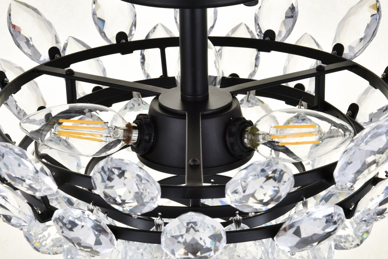 Elegant Lighting 1105F14BK Emilia 14 inch flush mount in black