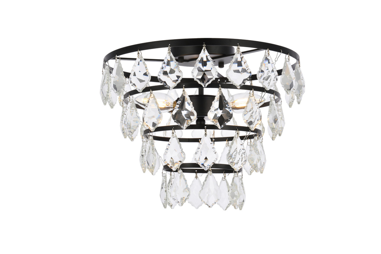 Elegant Lighting 1101F14BK Ella 14 inch flush mount in black