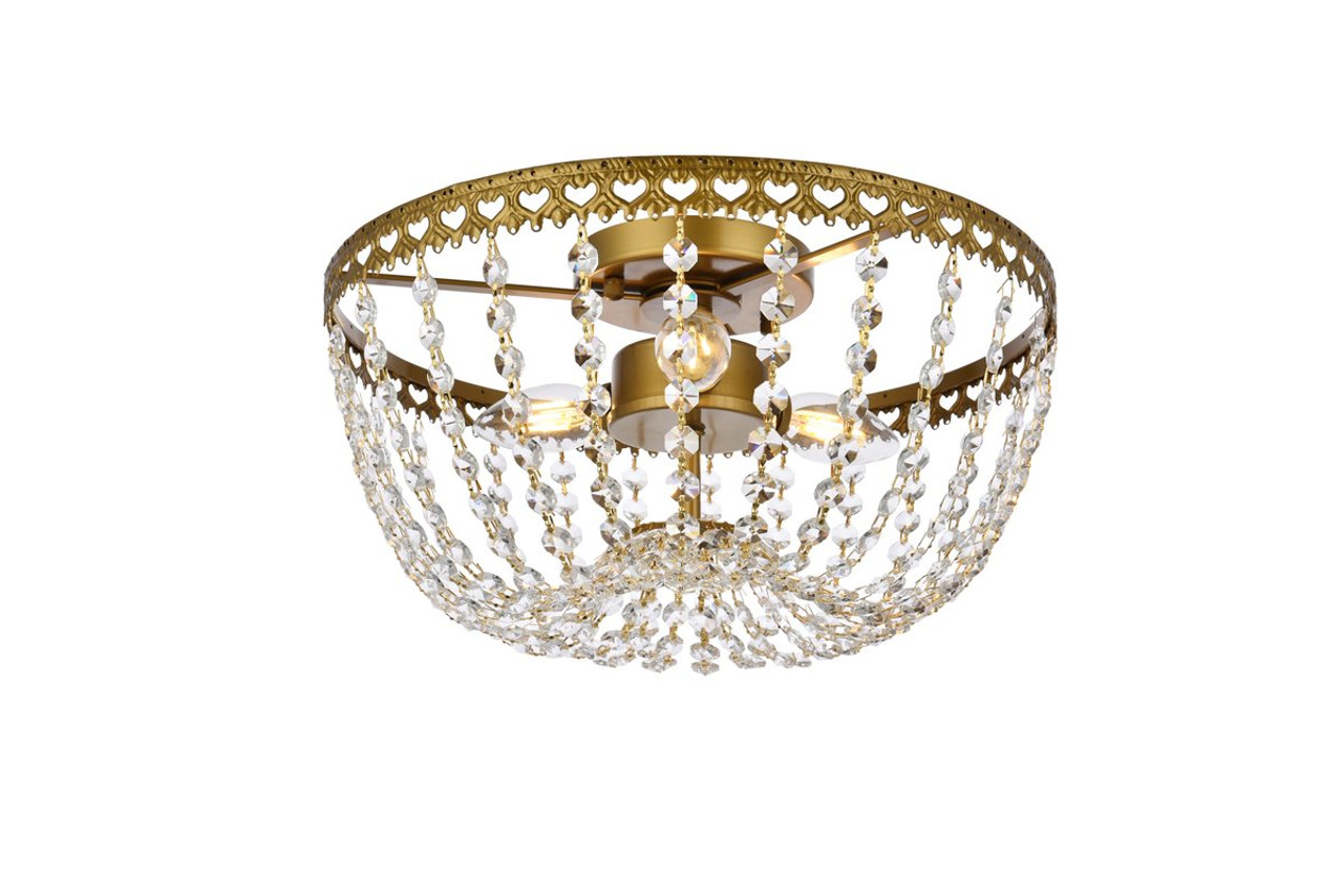 Elegant Lighting 1112F14BR Kylie 14 inch flush mount in brass Elegant Lighting 1112F14BR Kylie 14 inch flush mount in brass