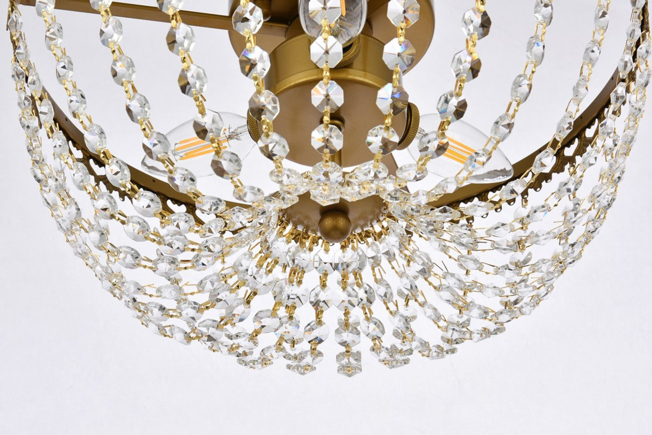 Elegant Lighting 1112F14BR Kylie 14 inch flush mount in brass Elegant Lighting 1112F14BR Kylie 14 inch flush mount in brass