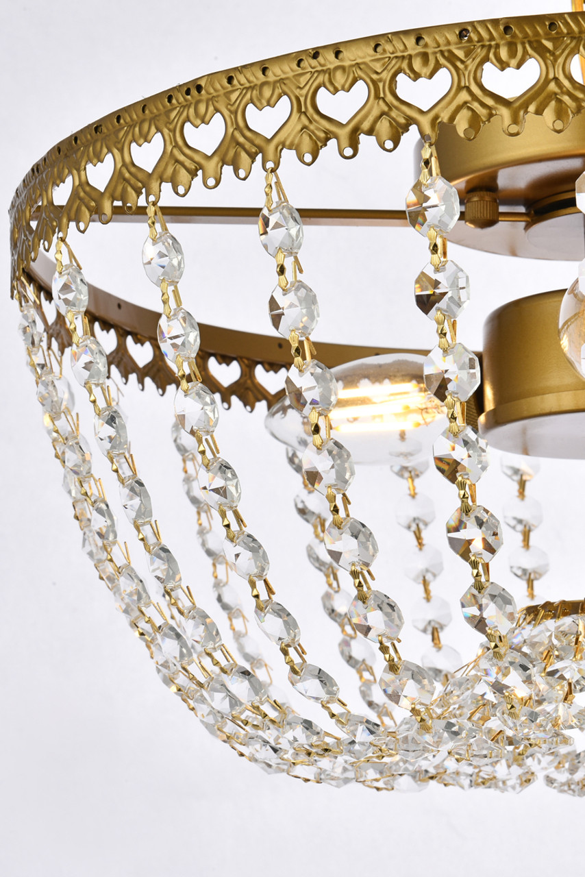 Elegant Lighting 1112F14BR Kylie 14 inch flush mount in brass Elegant Lighting 1112F14BR Kylie 14 inch flush mount in brass