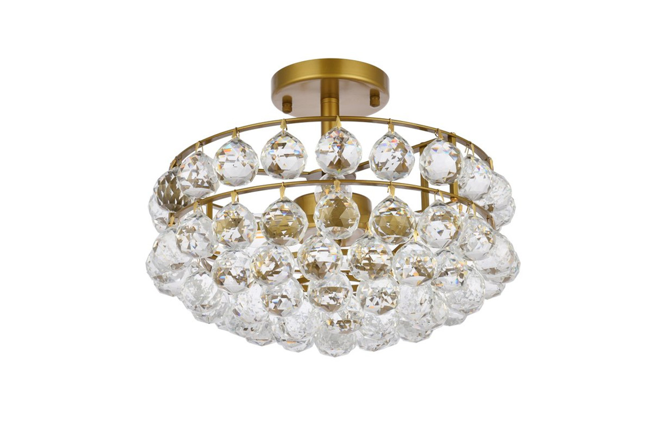 Elegant Lighting 1107F14BR Savannah 14 inch flush mount in brass