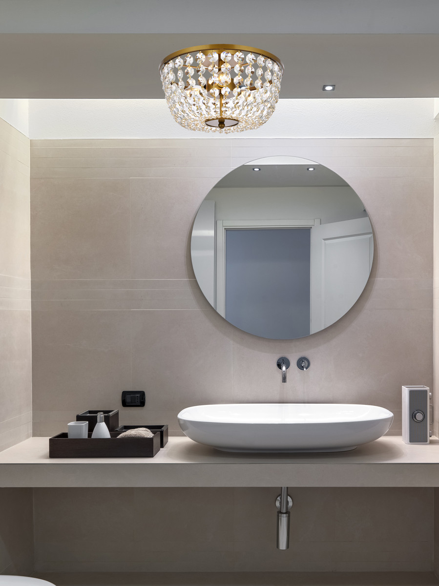 Elegant Lighting 1109F13BR Cora 13 inch flush mount in brass