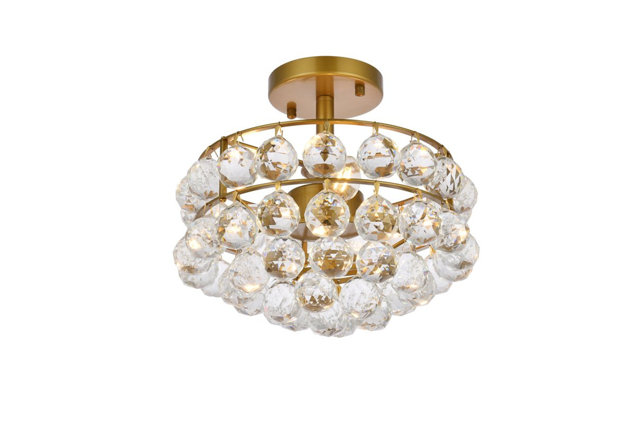 Elegant Lighting 1107F12BR Savannah 12 inch flush mount in brass