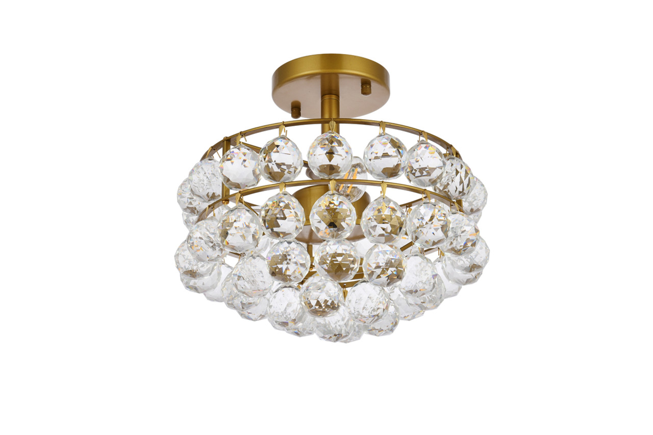 Elegant Lighting 1107F12BR Savannah 12 inch flush mount in brass