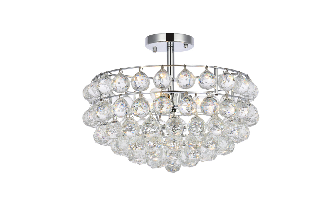 Elegant Lighting 1107F16C Savannah 16 inch flush mount in chrome