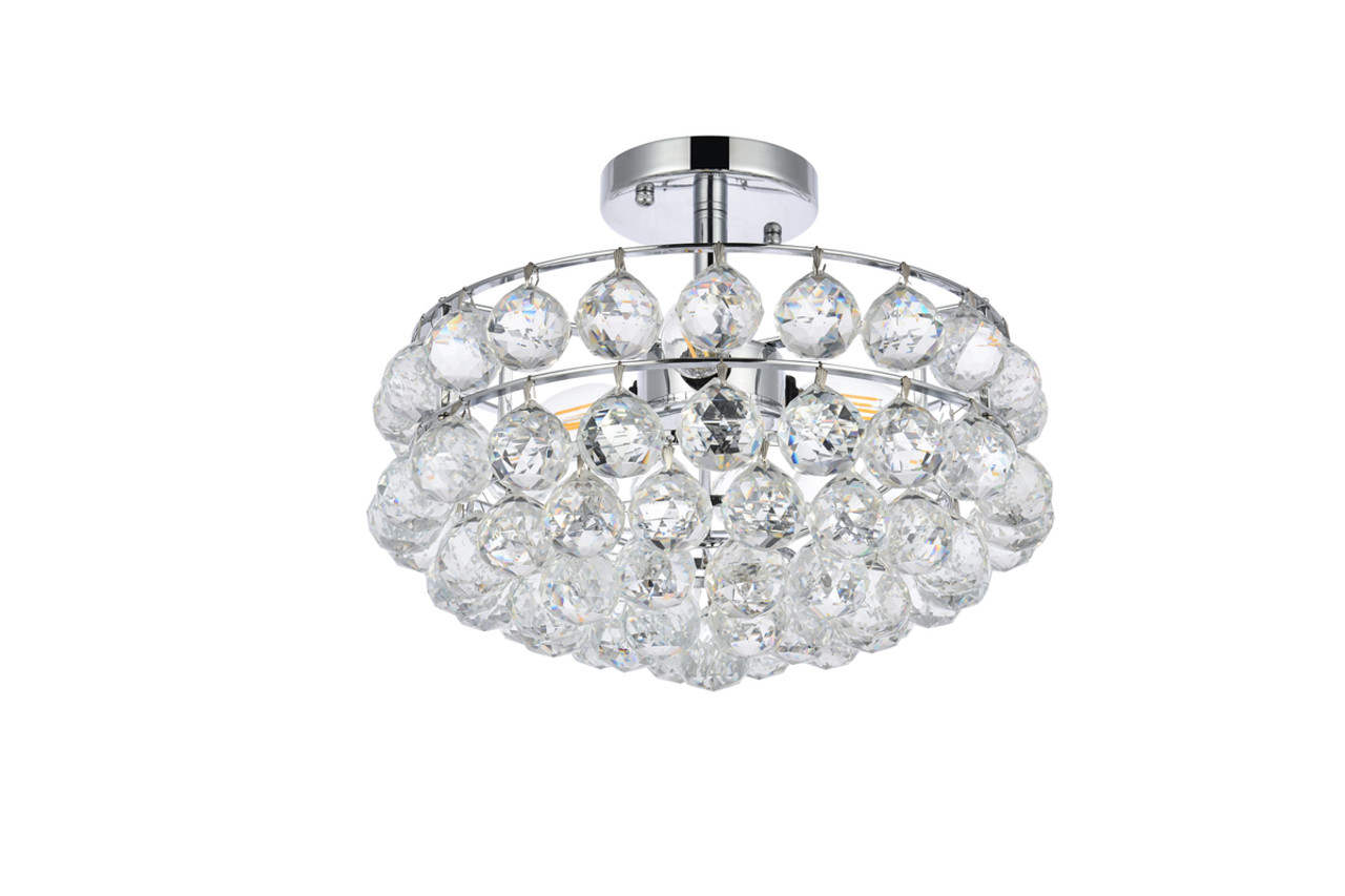 Elegant Lighting 1107F14C Savannah 14 inch flush mount in chrome