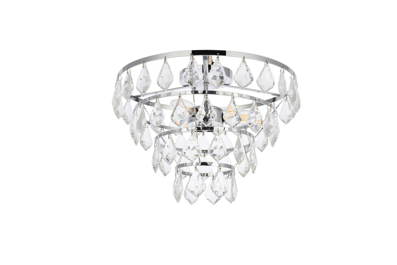 Elegant Lighting 1101F14C Ella 14 inch flush mount in chrome