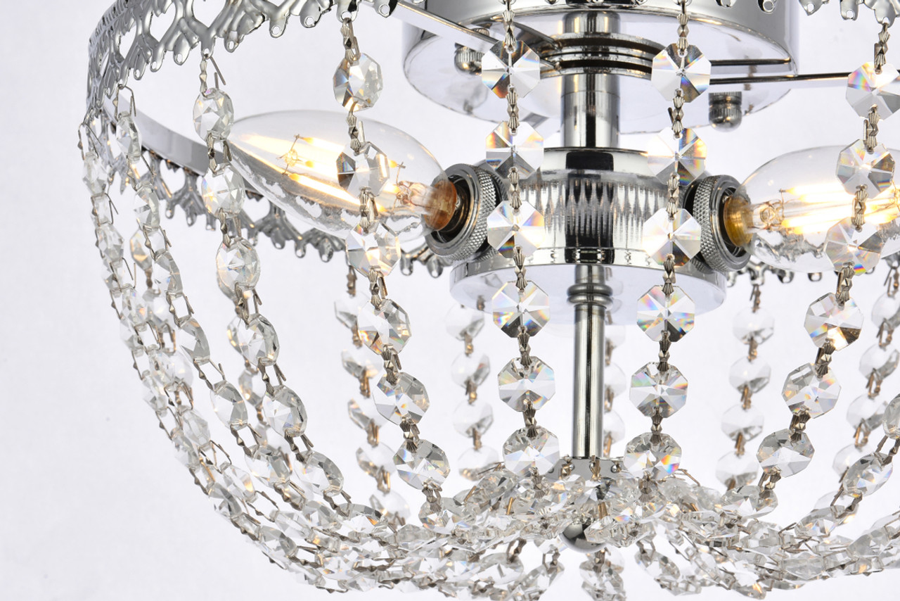 Elegant Lighting 1112F12C Kylie 12 inch flush mount in chrome