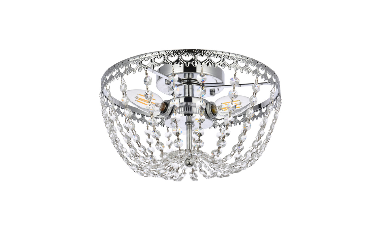 Elegant Lighting 1112F12C Kylie 12 inch flush mount in chrome