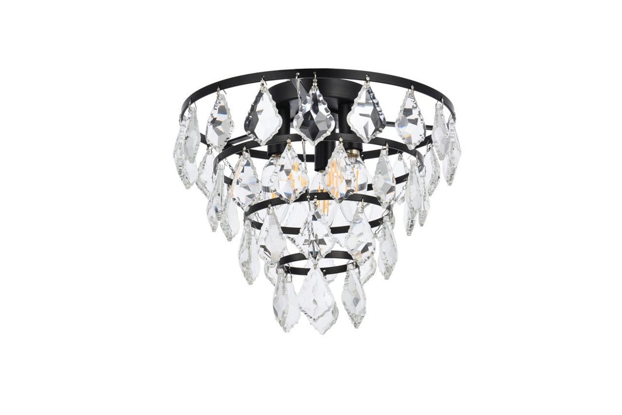 Elegant Lighting 1101F12BK Ella 12 inch flush mount in black