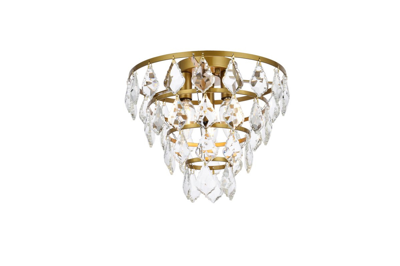 Elegant Lighting 1101F12BR Ella 12 inch flush mount in brass