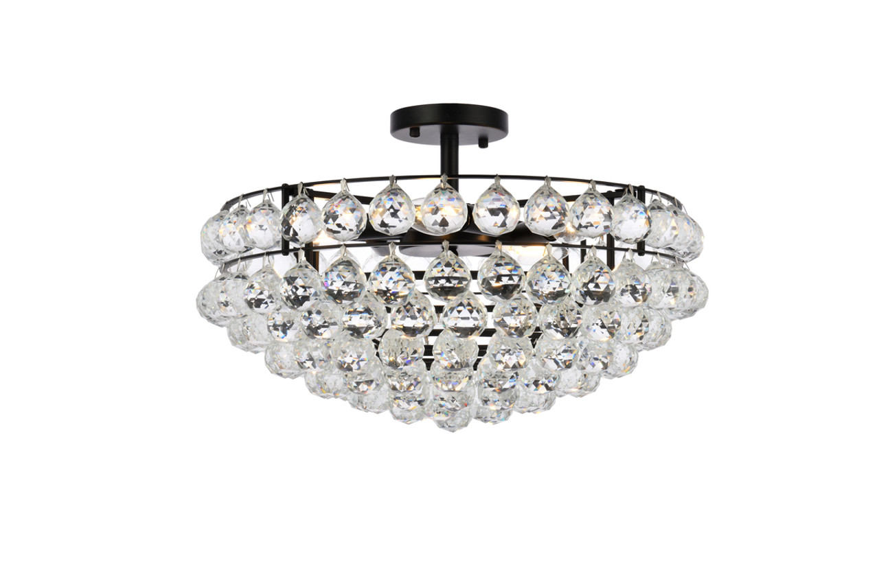 Elegant Lighting 1107F20BK Savannah 20 inch flush mount in black