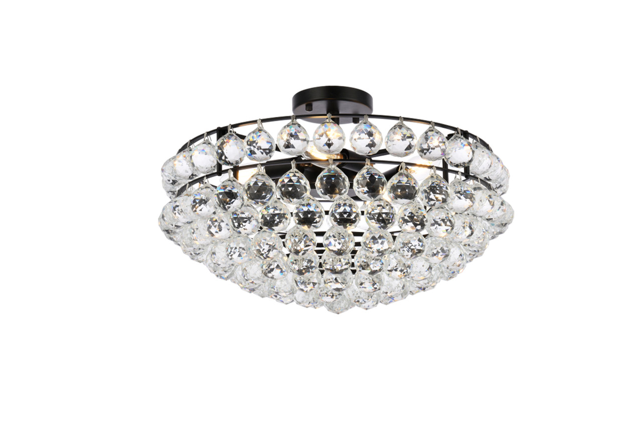 Elegant Lighting 1107F20BK Savannah 20 inch flush mount in black