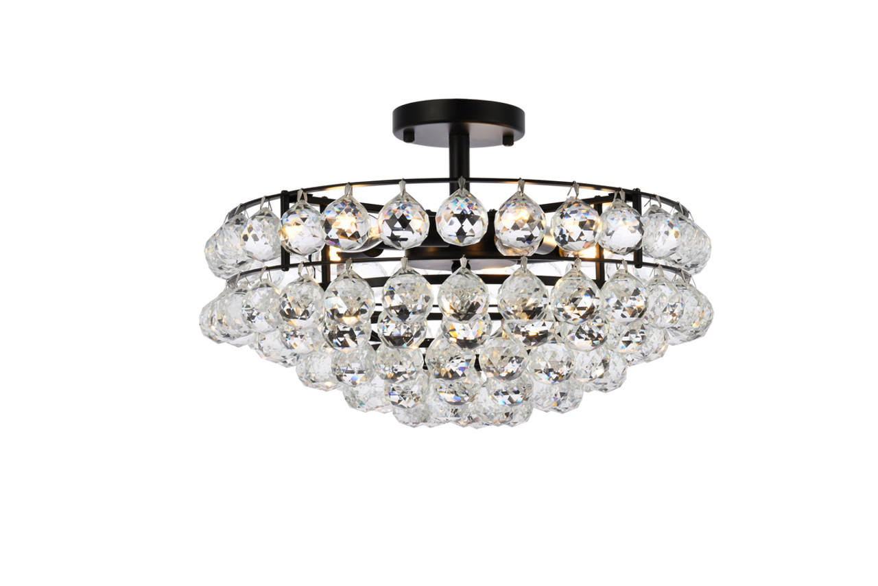 Elegant Lighting 1107F18BK Savannah 18 inch flush mount in black