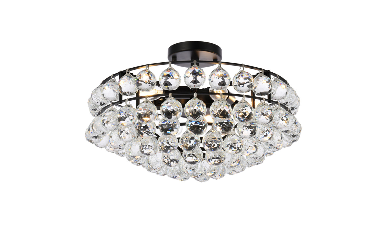 Elegant Lighting 1107F18BK Savannah 18 inch flush mount in black