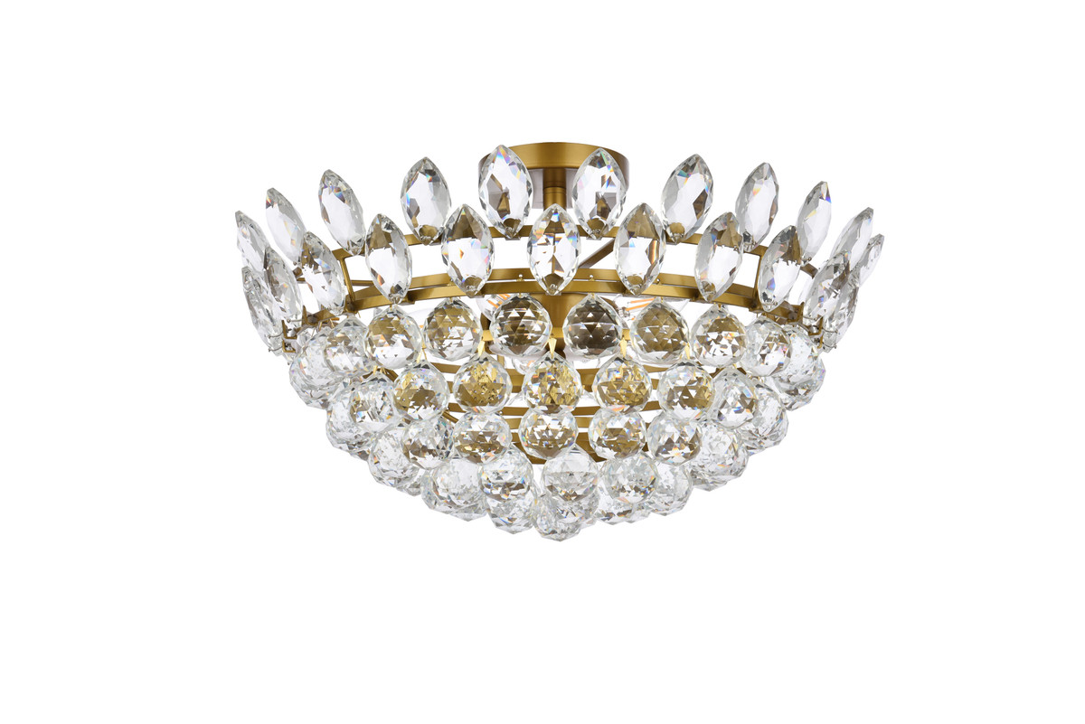 Elegant Lighting 1105F20BR Emilia 20 inch flush mount in brass