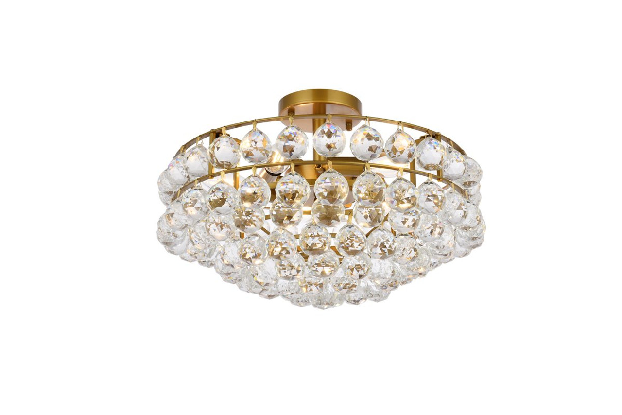 Elegant Lighting 1107F18BR Savannah 18 inch flush mount in brass