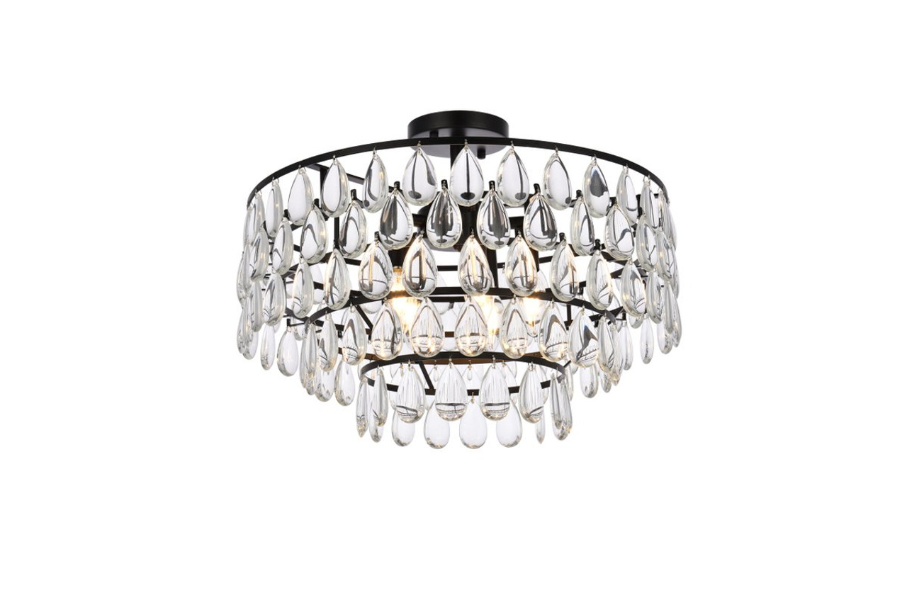 Elegant Lighting 1103F20BK Mila 20 inch flush mount in black