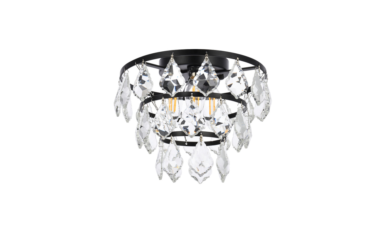 Elegant Lighting 1101F10BK Ella 10 inch flush mount in black