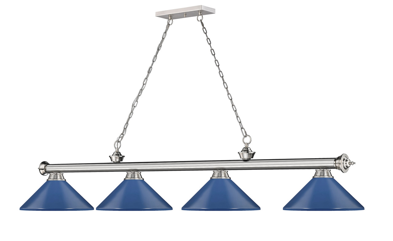 Z-LITE 2306-4BN-MNB 4 Light Billiard, Brushed Nickel