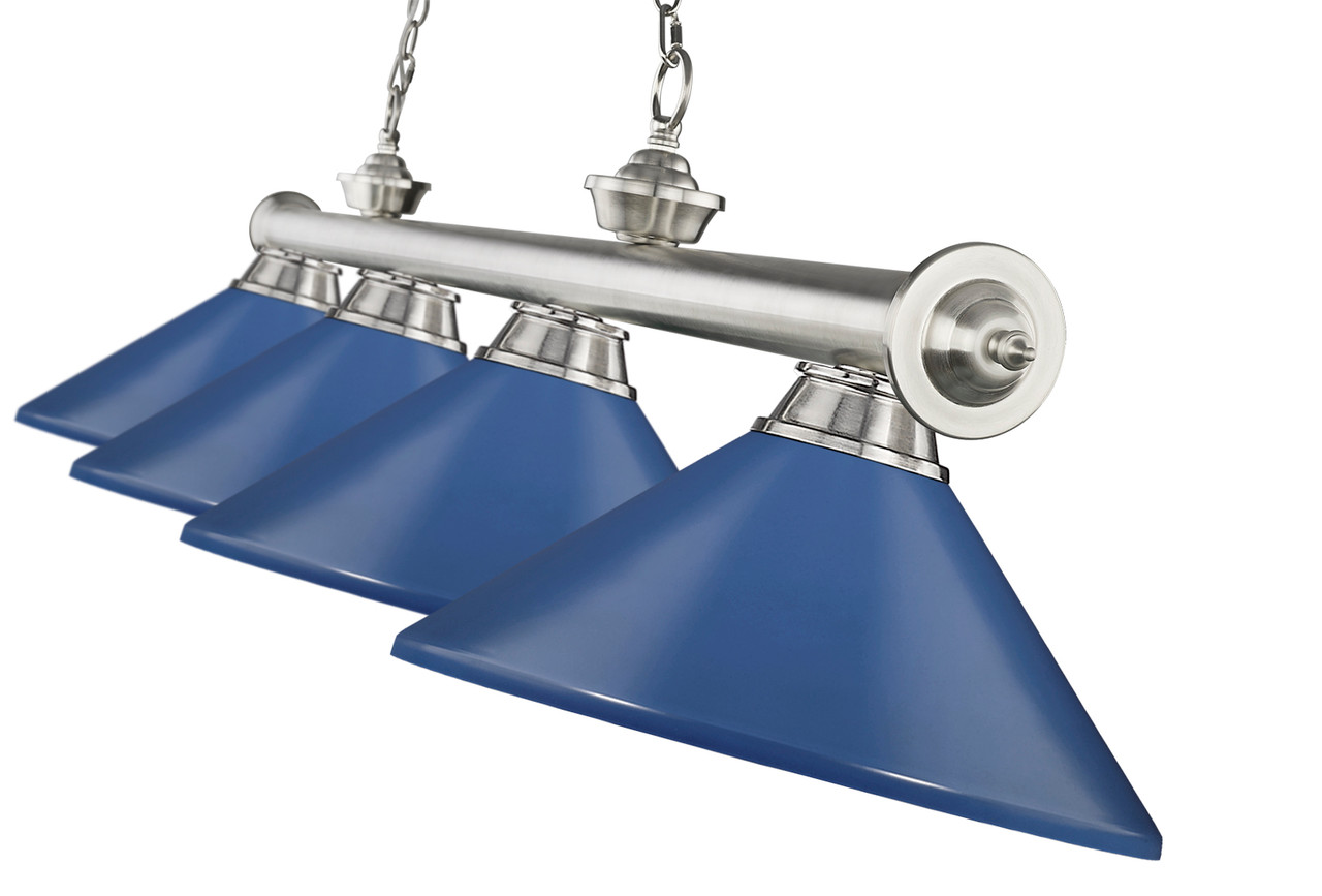 Z-LITE 2306-4BN-MNB 4 Light Billiard, Brushed Nickel