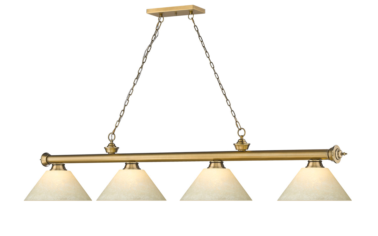 Z-LITE 2306-4RB-AGM14 4 Light Billiard, Rubbed Brass Z-LITE 2306-4RB-AGM14 4 Light Billiard, Rubbed Brass