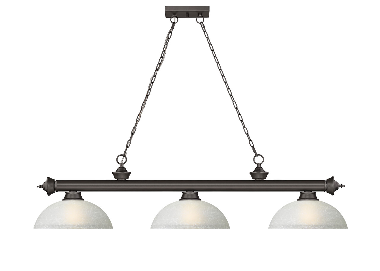 Z-LITE 2306-3BRZ-DWL14 3 Light Billiard, Bronze