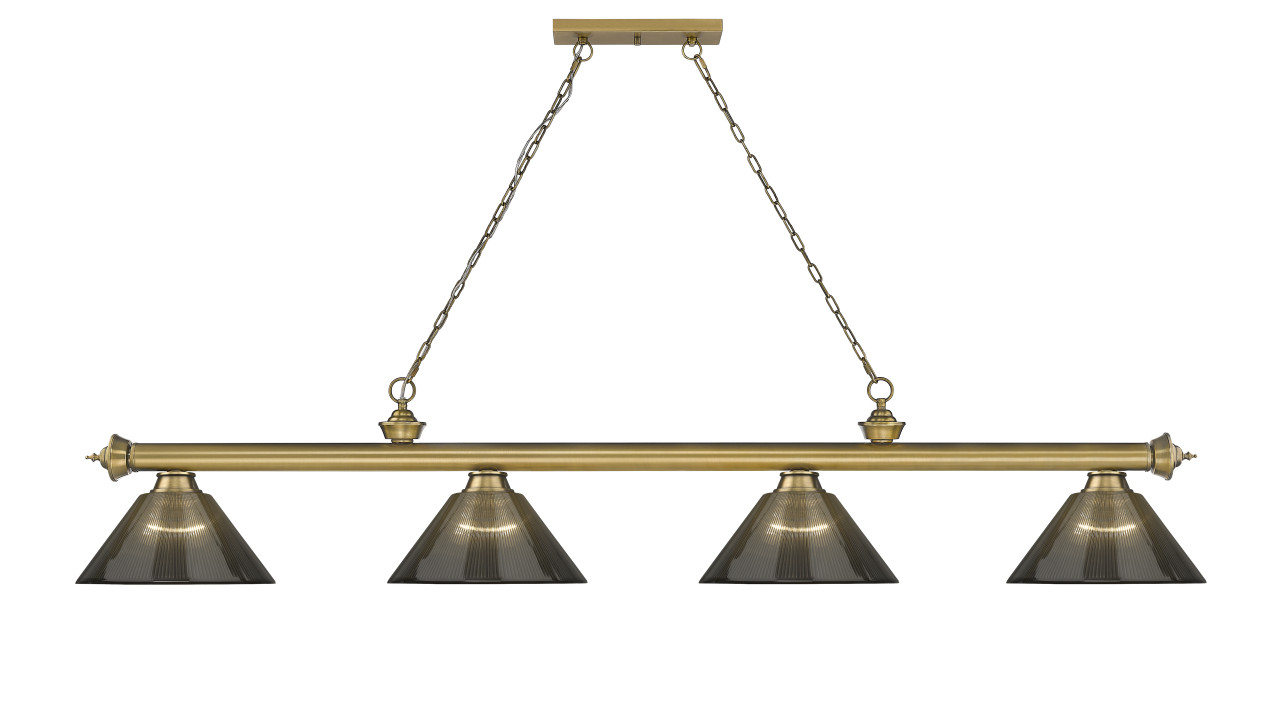 Z-LITE 2306-4RB-ARS 4 Light Billiard, Rubbed Brass