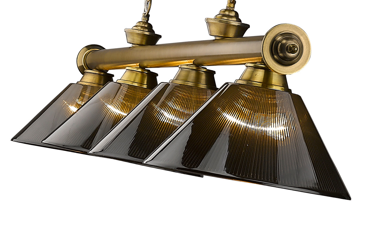 Z-LITE 2306-4RB-ARS 4 Light Billiard, Rubbed Brass