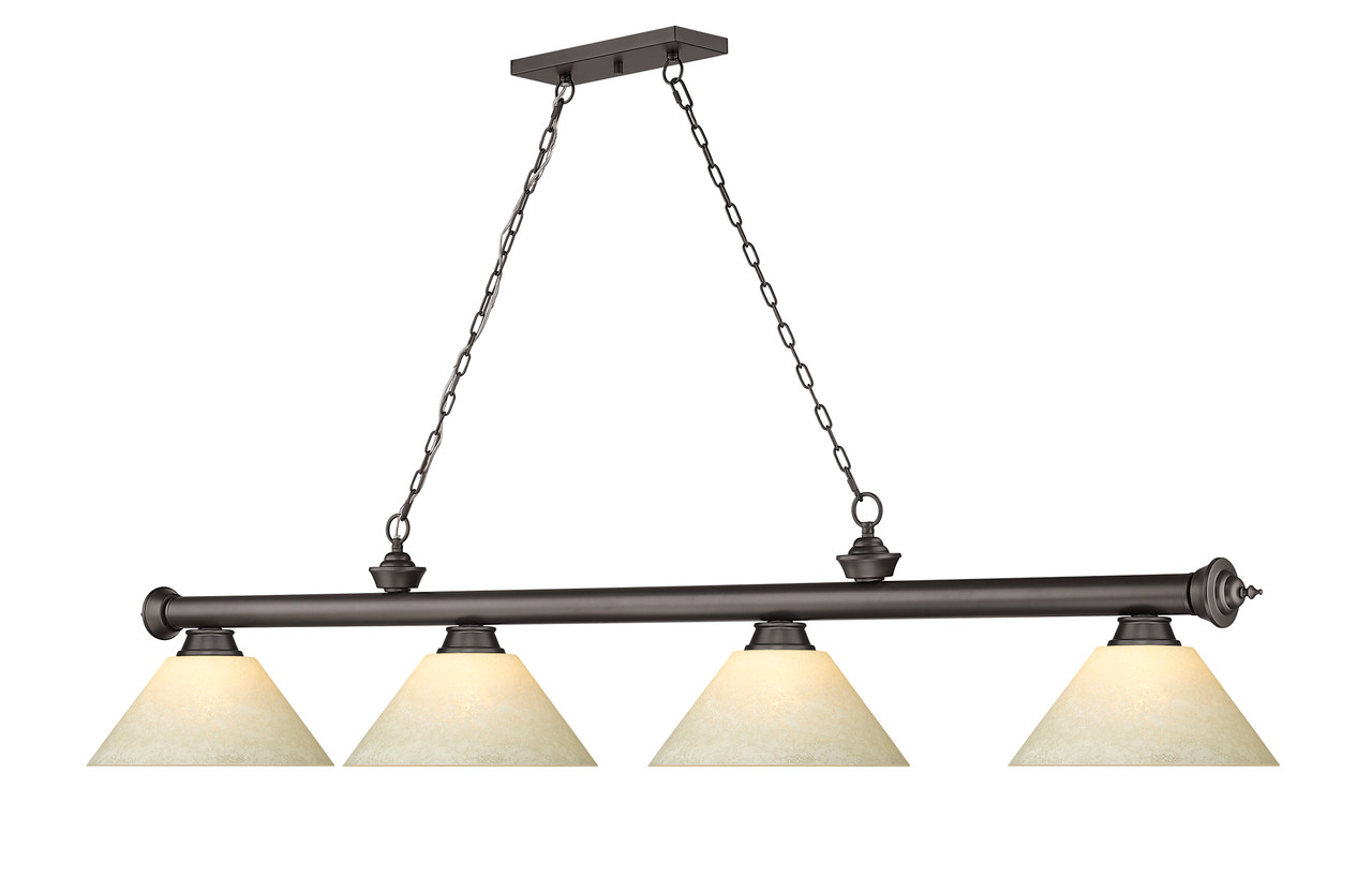 Z-LITE 2306-4BRZ-AGM14 4 Light Billiard, Bronze Z-LITE 2306-4BRZ-AGM14 4 Light Billiard, Bronze