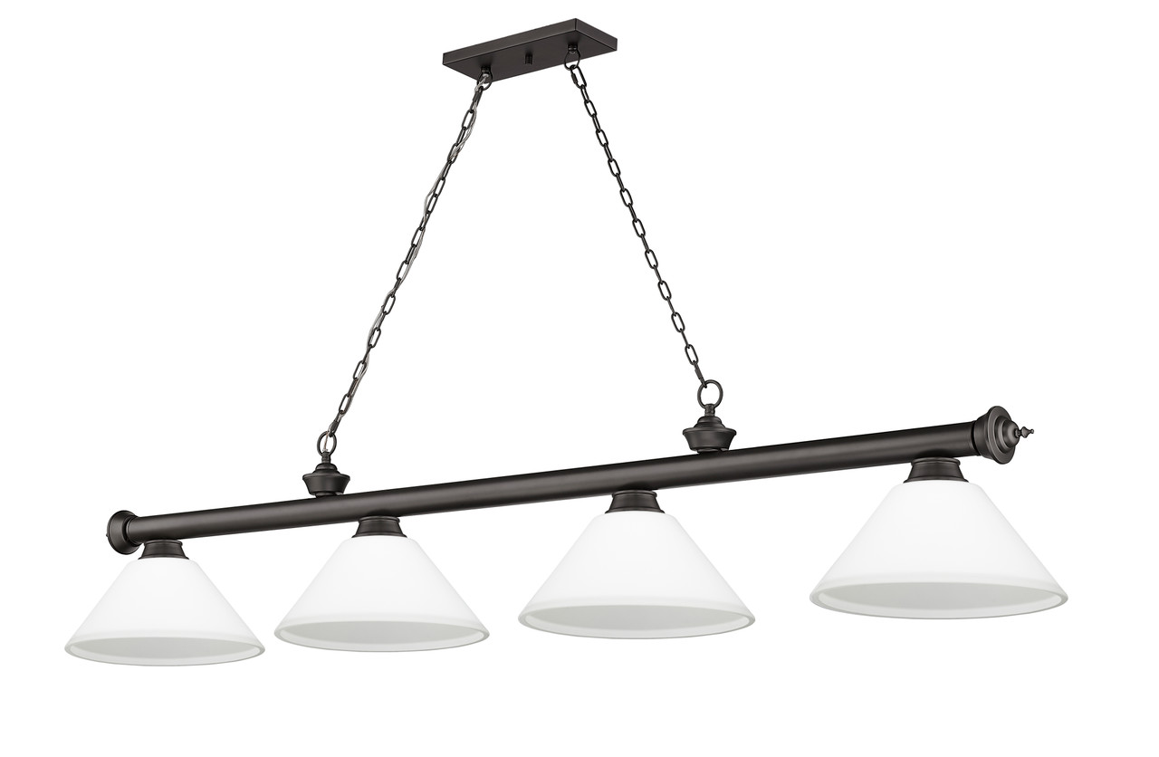 Z-LITE 2306-4BRZ-AMO14 4 Light Billiard, Bronze Z-LITE 2306-4BRZ-AMO14 4 Light Billiard, Bronze