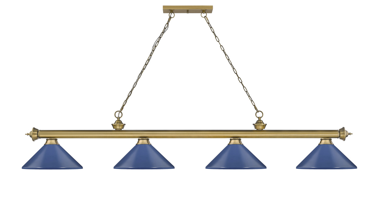 Z-LITE 2306-4RB-MNB 4 Light Billiard, Rubbed Brass Z-LITE 2306-4RB-MNB 4 Light Billiard, Rubbed Brass