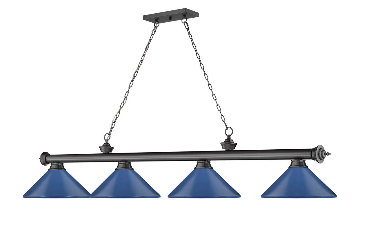 Z-LITE 2306-4BP-MNB 4 Light Billiard, Bronze Plated