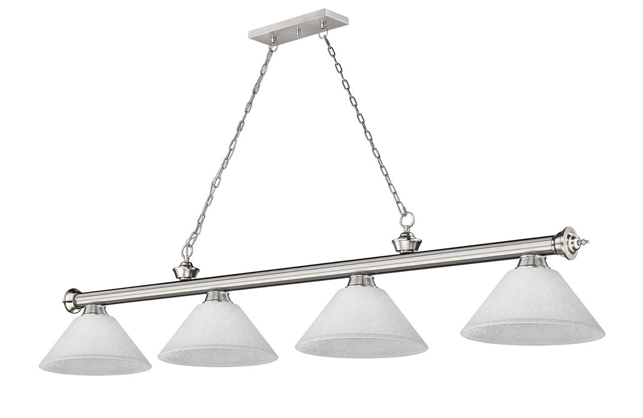 Z-LITE 2306-4BN-AWL14 4 Light Billiard, Brushed Nickel