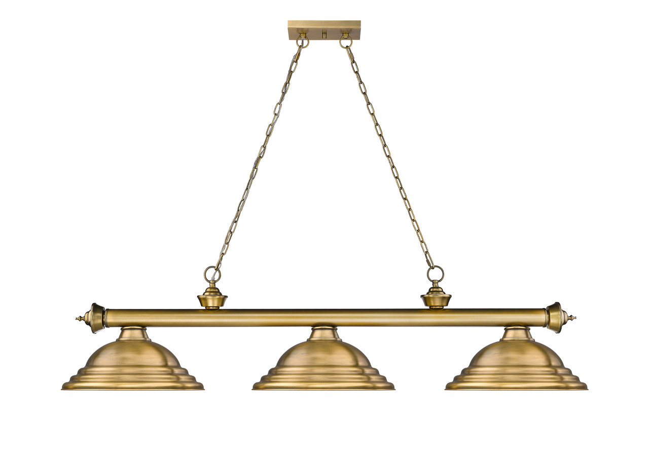 Z-LITE 2306-3RB-SRB 3 Light Billiard, Rubbed Brass Z-LITE 2306-3RB-SRB 3 Light Billiard, Rubbed Brass