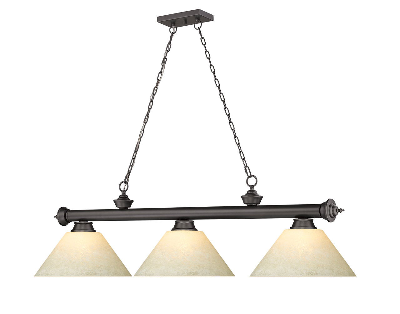 Z-LITE 2306-3BRZ-AGM14 3 Light Billiard, Bronze