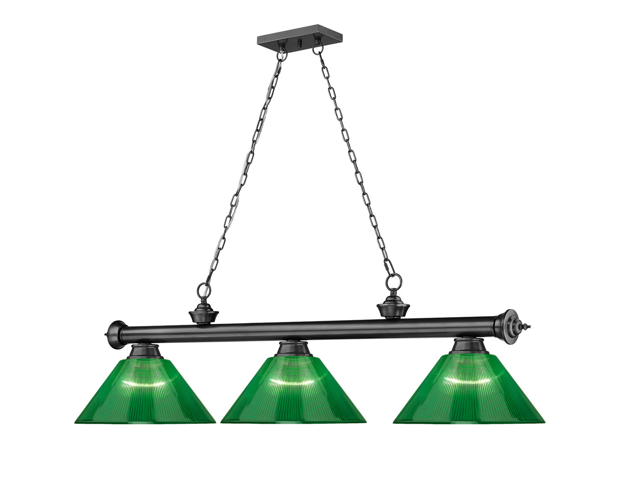 Z-LITE 2306-3BP-ARG 3 Light Billiard, Bronze Plated