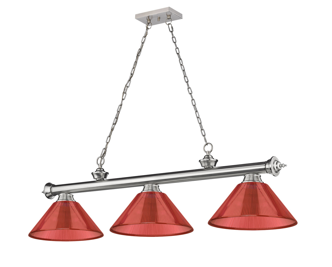 Z-LITE 2306-3BN-PRD 3 Light Billiard, Brushed Nickel