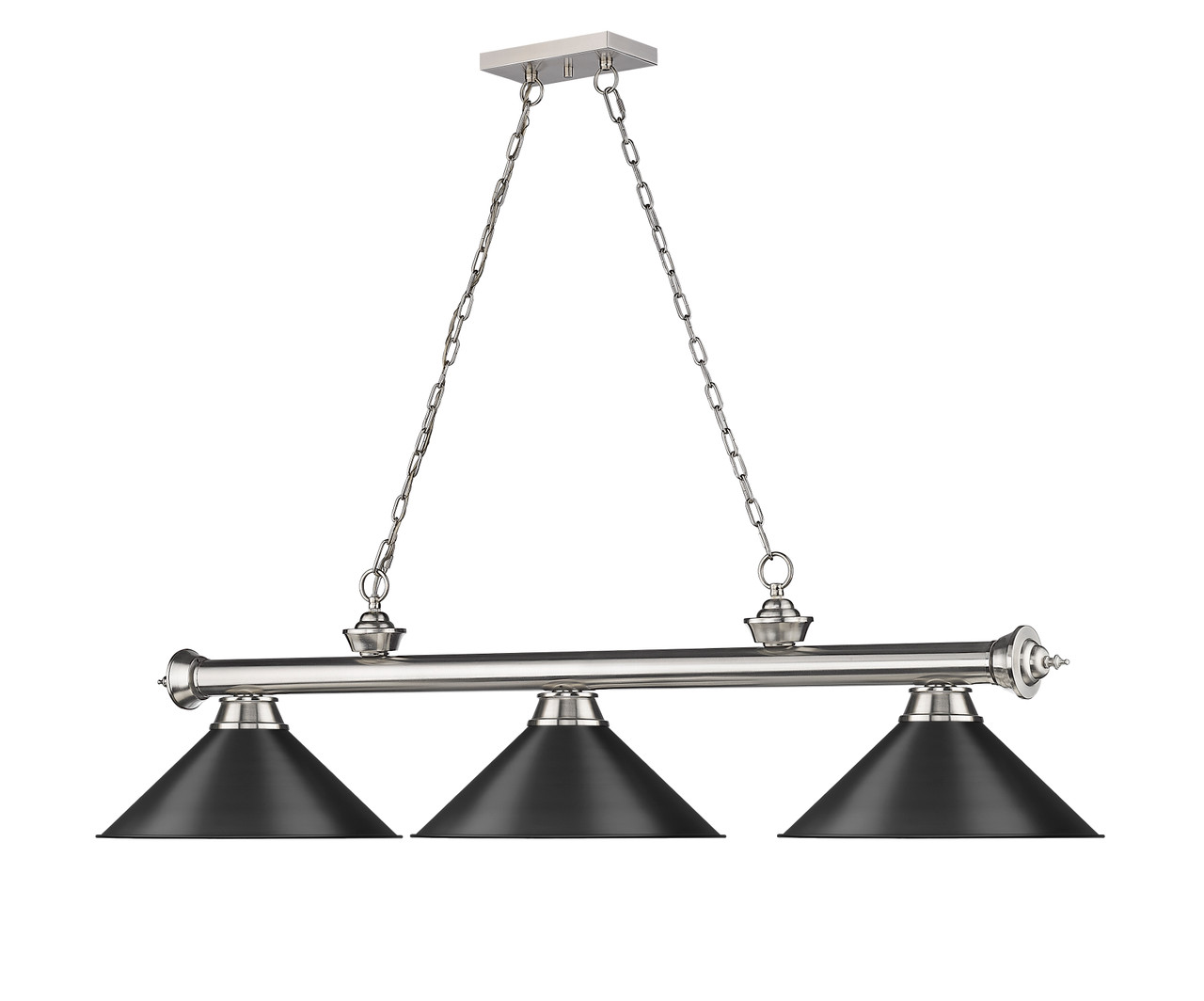 Z-LITE 2306-3BN-MB15 3 Light Billiard, Brushed Nickel Z-LITE 2306-3BN-MB15 3 Light Billiard, Brushed Nickel