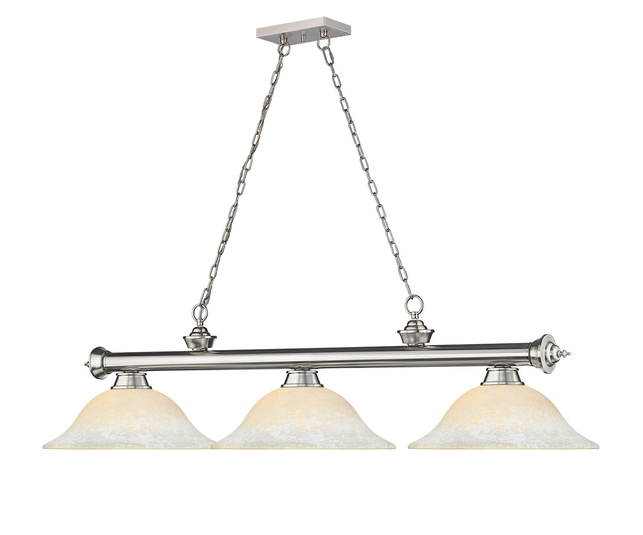 Z-LITE 2306-3BN-WM16 3 Light Billiard, Brushed Nickel