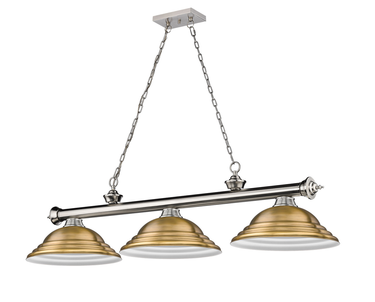 Z-LITE 2306-3BN-SRB 3 Light Billiard, Brushed Nickel Z-LITE 2306-3BN-SRB 3 Light Billiard, Brushed Nickel